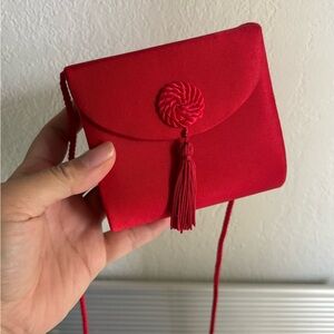 Claire's Vibrant Red Mini Bag with Tassel